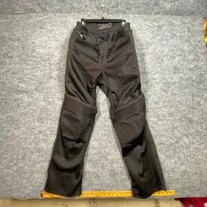 MotoBoss Mens Black Mesh Textile Motorcycle Riding Pants Size 34 Armored Biker